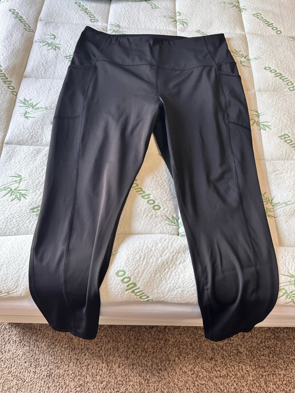 RBX Black High-Rise Capri Leggings with Side Pockets